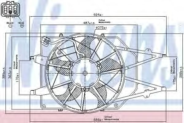 Вентилятор радіатора охолодження NISSENS 85216