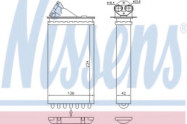 Радіатор опалювача салону NISSENS 72655