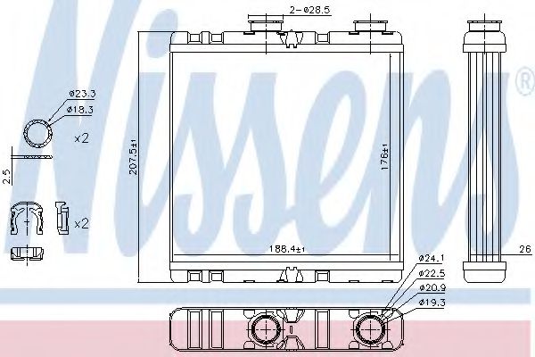 Радіатор опалювача салону NISSENS 73342