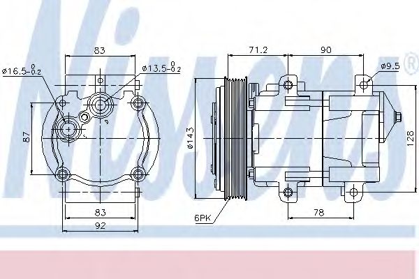 Компресор кондицiонера NISSENS 89059