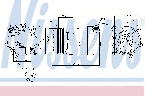Компресор кондицiонера NISSENS 89062
