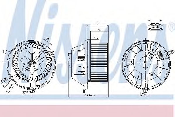 Вентилятор салону  NISSENS 87034