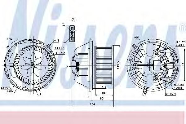 Вентилятор обігрівача  NISSENS 87062