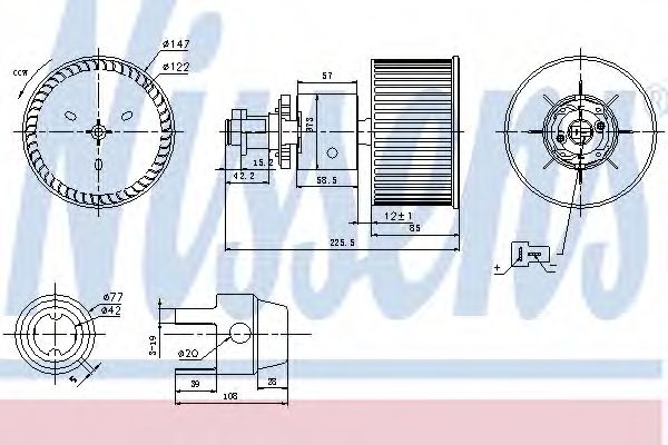 Вентилятор опалювача салону NISSENS 87149