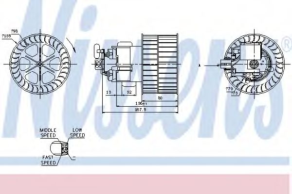 Вентилятор обігрівача  NISSENS 87154
