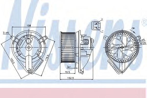 Вентилятор обігрівача  NISSENS 87156