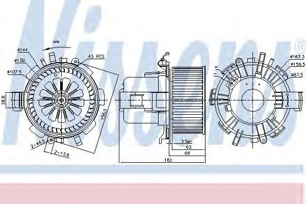Вентилятор салону  NISSENS 87180