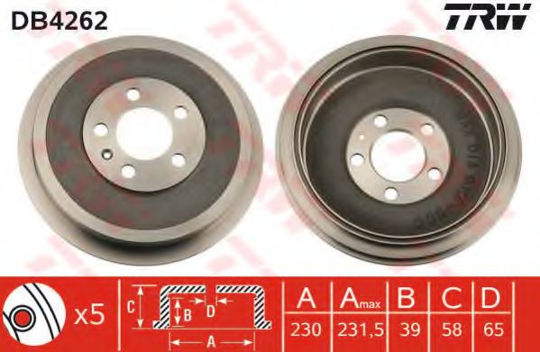 Барабан гальмівний  TRW DB4262