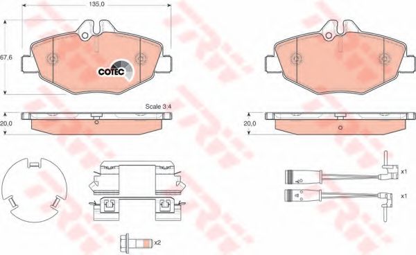 Гальмівні колодки, дискові TRW GDB1542