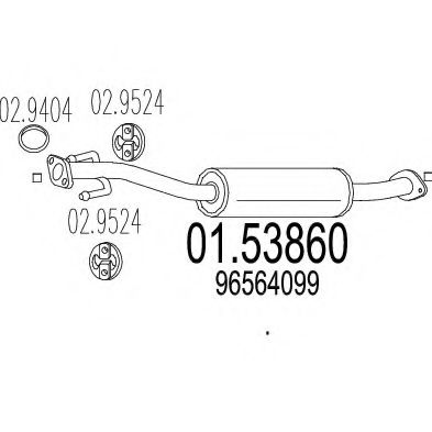 Середня частина вихлопної системи (Резонатор) MTS 0153860