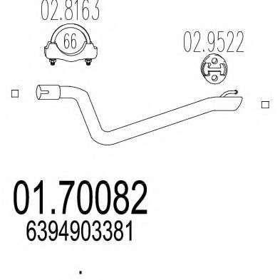 Труба вихлопної системи, задня частина MTS 0170082