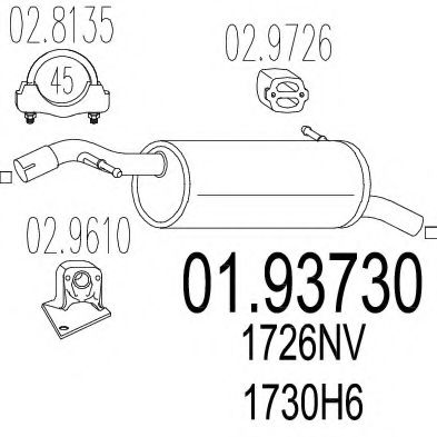 Задня частина вихлопної системи MTS 0193730