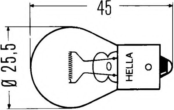 Лампа розжарювання HEAVY DUTY P21W 24V 21W BA 15s HELLA 8GA002073241