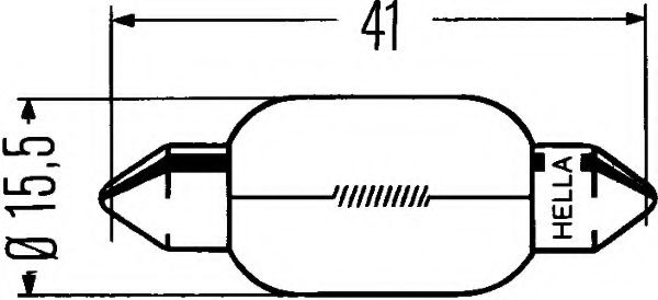 Лампа розжарювання STANDARD 12V 18W SV 8,58 HELLA 8GM002091121