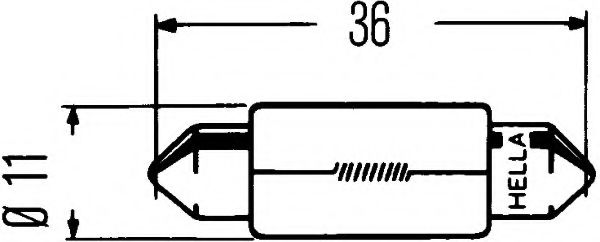 Лампа розжарювання HEAVY DUTY C5W 24V 5W SV 8,58 HELLA 8GM002092241
