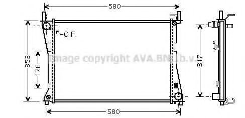 Радіатор охолодження двигуна AVA FDA2325