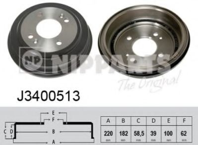Гальмівний барабан NIPPARTS J3400513