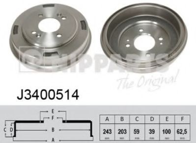 Гальмівний барабан NIPPARTS J3400514