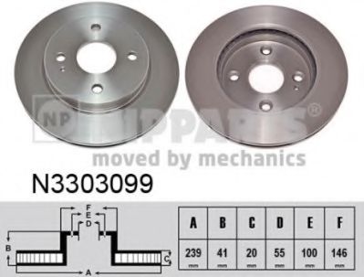 Диск гальмівний NIPPARTS N3303099