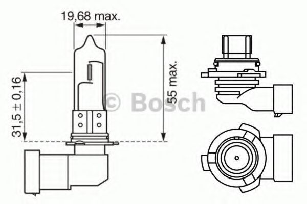 Лампа розжарювання HB4 12V 51W P22d PURE LIGHT  BOSCH 1987302153