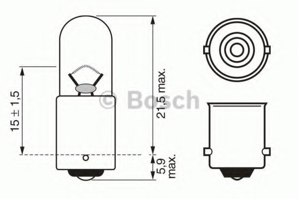 Автолампа (12V 4W T4W PURE LIGHT) BOSCH 1987302207