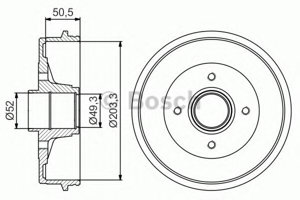 Барабан гальмівний BOSCH 0986477210