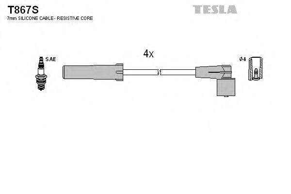 Дроти високовольтні, комплект TESLA BLATNA T867S