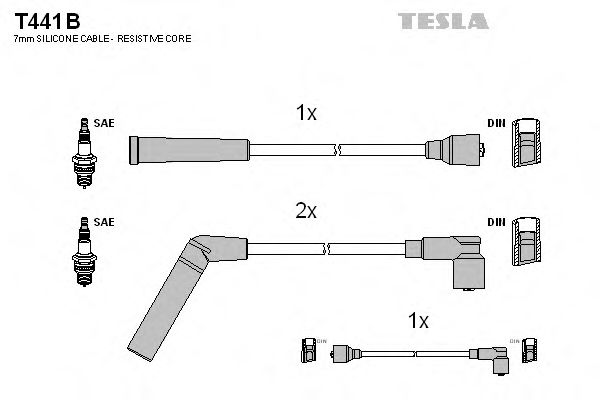 Дроти високовольтні, комплект TESLA BLATNA T441B