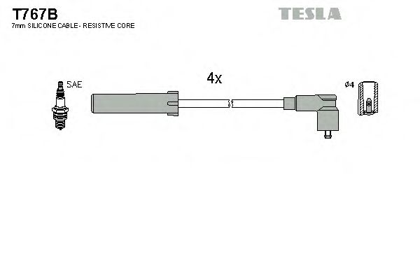 Дроти високовольтні, комплект TESLA BLATNA T767B