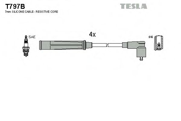 Дроти високовольтні, комплект TESLA BLATNA T797B