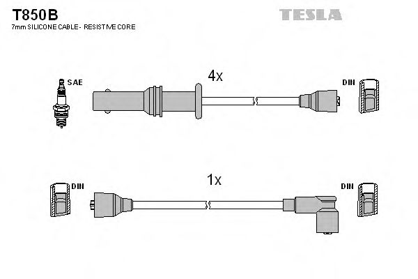 Дроти високовольтні, комплект TESLA BLATNA T850B