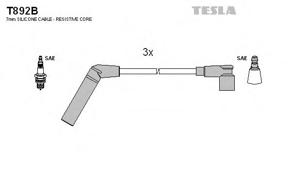 Дроти високовольтні, комплект TESLA BLATNA T892B