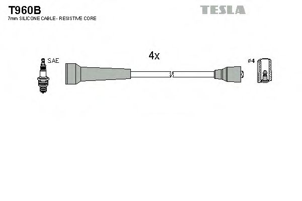 Дроти високовольтні, комплект TESLA BLATNA T960B