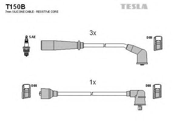 Дроти високовольтні, комплект TESLA BLATNA T150B