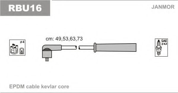 Дроти високовольтні, комплект JANMOR RBU16