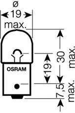 Автолампа Osram R10W 12V 10W BA15s OSRAM 5008