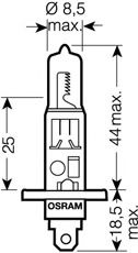 Автолампа 24V, 70W, P14.5s, H1 OSRAM 64155TSP