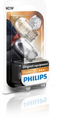 Лампа розжарювання W21W 12V W3x16q 2шт bliste VISION  PHILIPS 12065B2