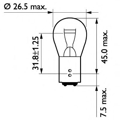 Автомобiльна лампа (к-кт из 2шт) P21/5W, 21/5W, BAY15d, 24V PHILIPS 13499B2