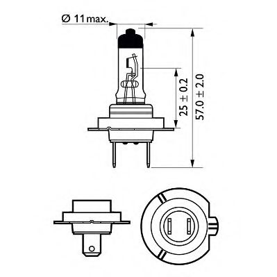 Автомобiльна лампа H7 VisionPlus 12V PX26d блістер PHILIPS 12972VPB1