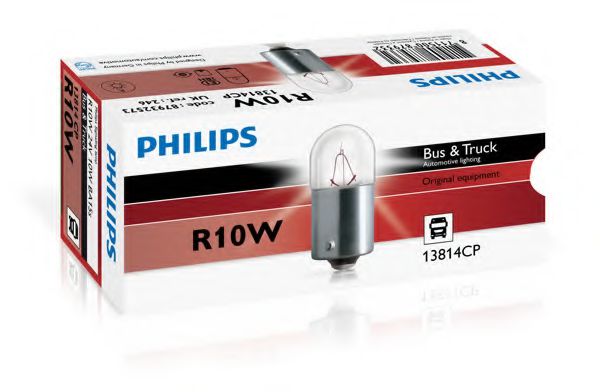 Автолампа Philips R10W 24V 10W BA15S PHILIPS 13814CP