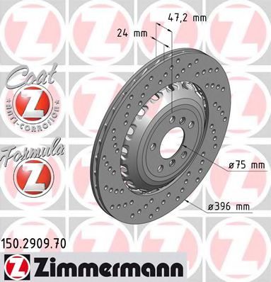 Диск гальмівний ZIMMERMANN 150290970