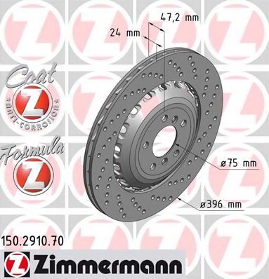 Диск гальмівний ZIMMERMANN 150291070