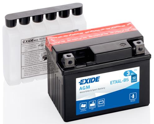 Акумулятор Exide AGM 12В 3 Аг 50А(EN) R+ EXIDE ETX4LBS