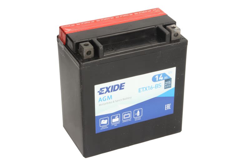 Акумулятор Exide AGM 12В 14 Аг 215А(EN) L+ EXIDE ETX16BS