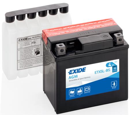 Акумулятор Exide AGM 12В 4 Аг 70А(EN) R+ EXIDE ETX5LBS