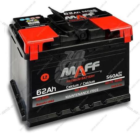 Батарея акумуляторна MAFF 6СТ-62 12В 62 Аг 560A(EN) R+ MAFF 562E0