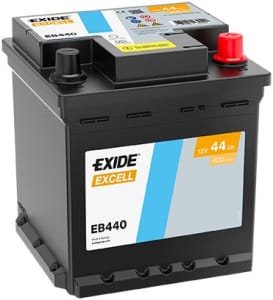 Акумулятор Exide Excell 12В 44 Аг 400А(EN) R+ EXIDE EB440